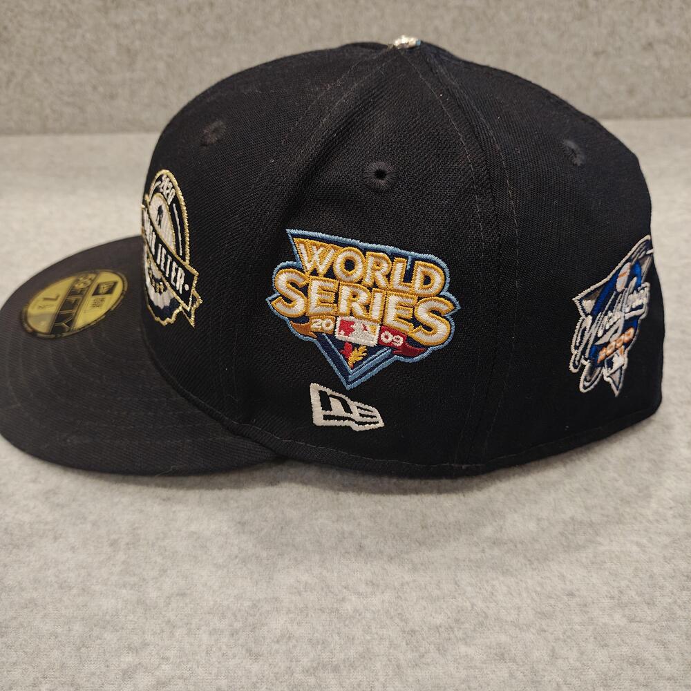 New York Yankees Derek Jeter Hat Cap Fitted Mens 7 1/2 MLB World Series New Era - Picture 7 of 12